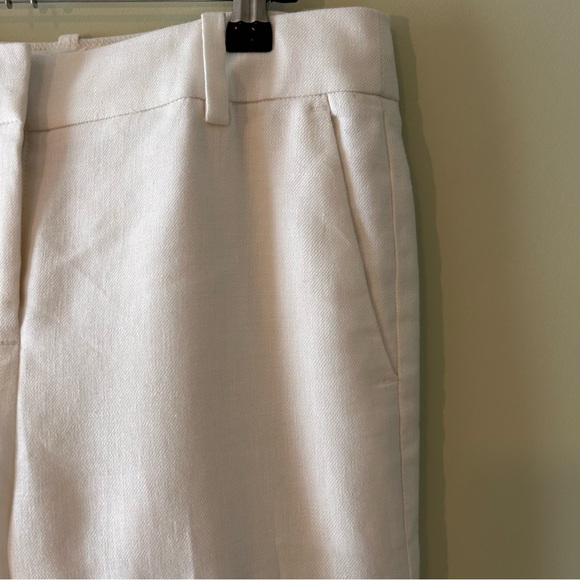 Women's J Crew ‘Kate’ Winter White Lined Stretch Linen-Blend Size 0 - Picture 16 of 16